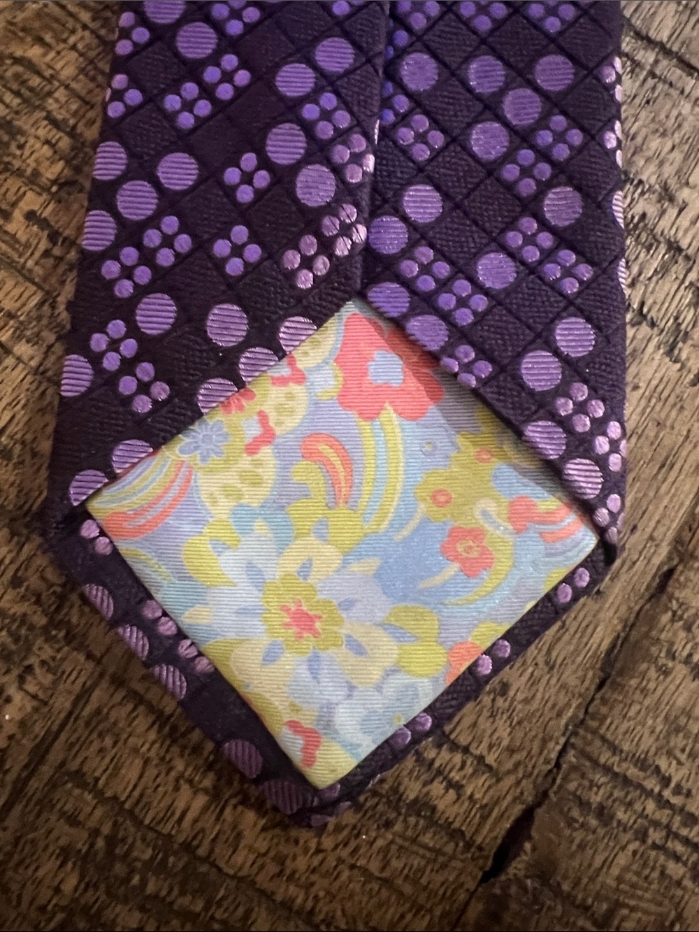Ted Baker Purple Dot-Pattern Men's Tie - Picture 3 of 4